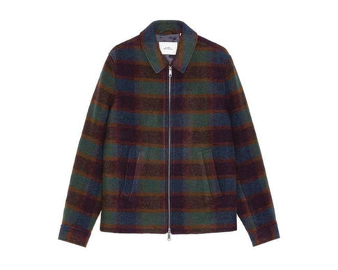 Les Deux Check Wool Zipper Coach Jacket 1002253-528