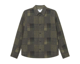 Les Deux Kody Patchwork Wool Overshirt — overshirt unisexe laine patchwork