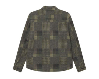 Les Deux Kody Patchwork Wool Overshirt vue latérale — coupe et détail patchwork