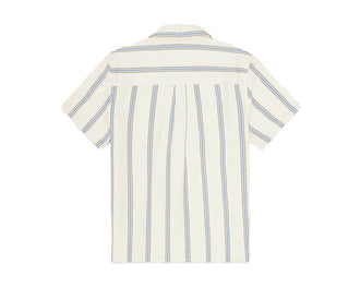 Les Deux Lawson Stripe Shirt Eggnog White vue latérale — coupe légère et rayures