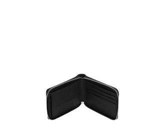 Les Deux Leather Zip Wallet Black vista — interno pelle organizzazione