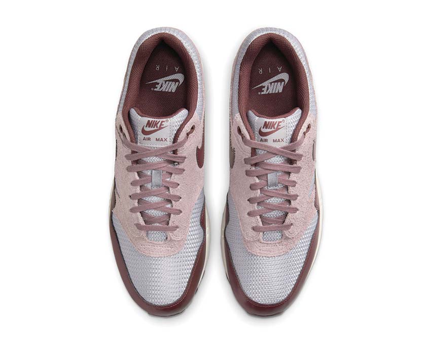 Nike Air Max 1 ESS PRM Cement Grey / Burgundy Crush FQ7327-001