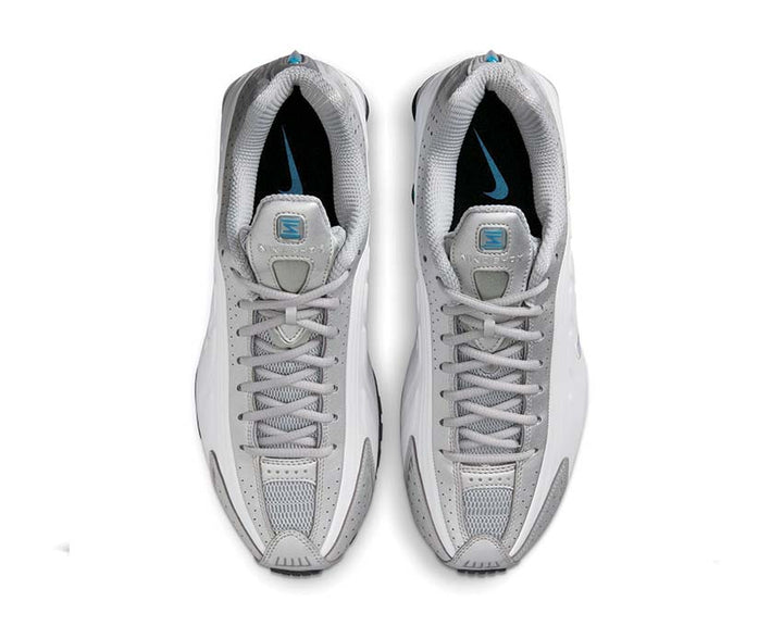  Nike Shox R4 Metallic Silver / Blue Lagoon - White HQ1988-005 