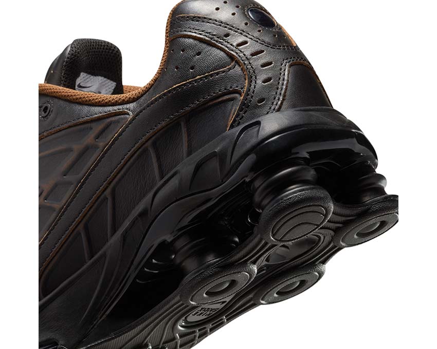 black leather nike shox