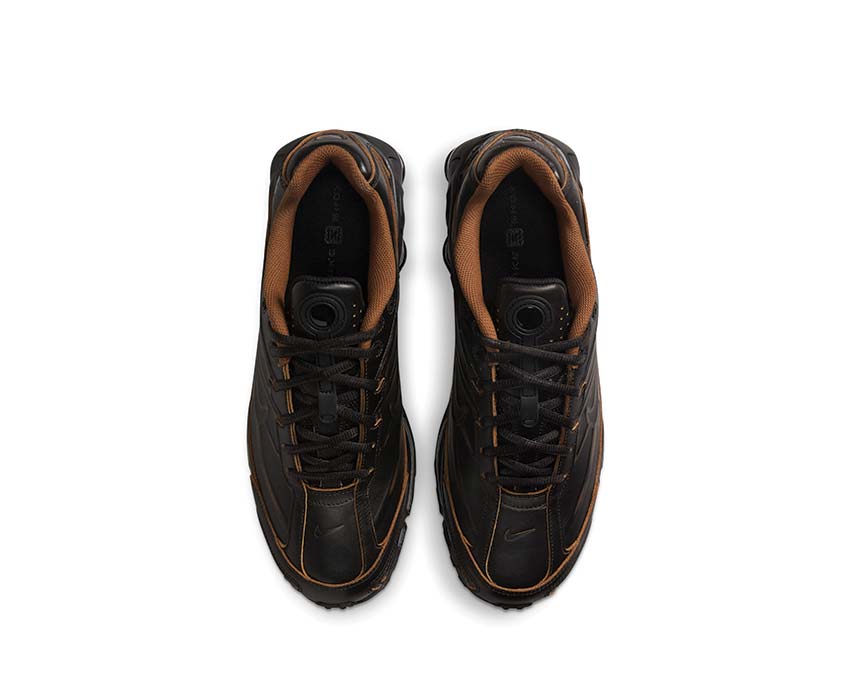 black leather nike shox