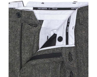 Portuguese Flannel Wool Herringbone Trousers AW25.043