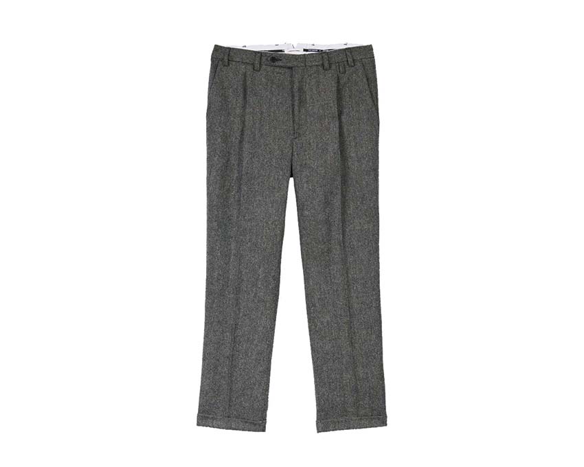 Portuguese Flannel Wool Herringbone Trousers Grey AW24.094