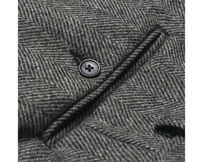 Portuguese Flannel Wool Herringbone Trousers Grey AW24.094
