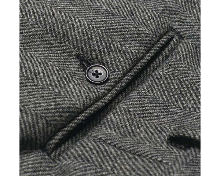 Portuguese Flannel Wool Herringbone Trousers Grey AW24.094