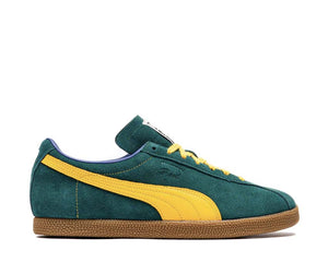 Puma Brasil Dark Myrtle/Tangerine — sneaker homme cuir vert foncé orange football