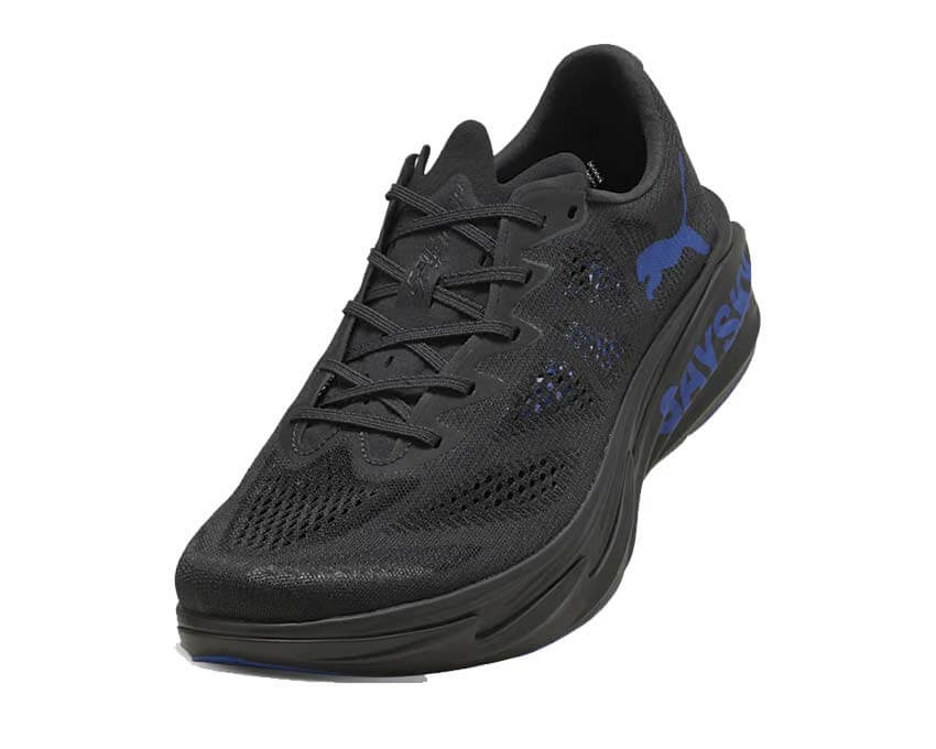 Puma Deviate Nitro Elite 4 Saysky "Flat Dark Gray-Vivid Blue" - vue latérale