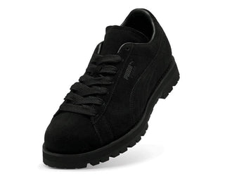 Puma Suede Vibram Noir vue latérale — daim noir semelle Vibram Puma