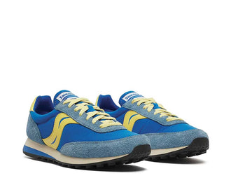 Saucony Trainer 80 OG Blue Mustard side view — ProGrid cushioning