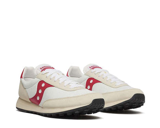 Saucony Trainer 80 White Red side view — ProGrid cushioning