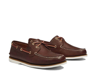 Timberland Classic Boat Shoe Brown vista laterale — profilo boat shoe pelle marrone