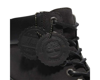 Timberland Luxe Mid Noir vue latérale — profil mi-haute nubuck noir Timberland