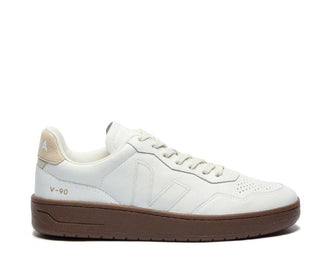 Veja V-90 ZZ O.T. White Pierre Almond — women's sneaker ZZ zigzag cream