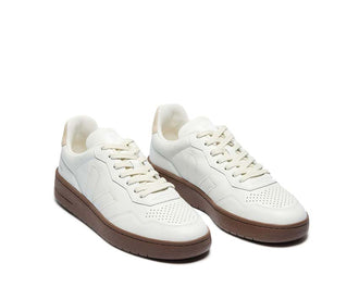 Veja V-90 ZZ O.T. White Pierre Almond side view — zigzag laces