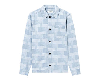 Les Deux Layton Denim Jacquard Overshirt — giacca unisex denim jacquard oversized