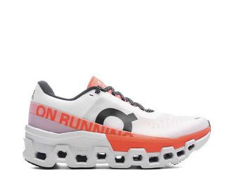 On Cloudmonster 2 White/Flame — men's running shoe maximum CloudTec cushioning