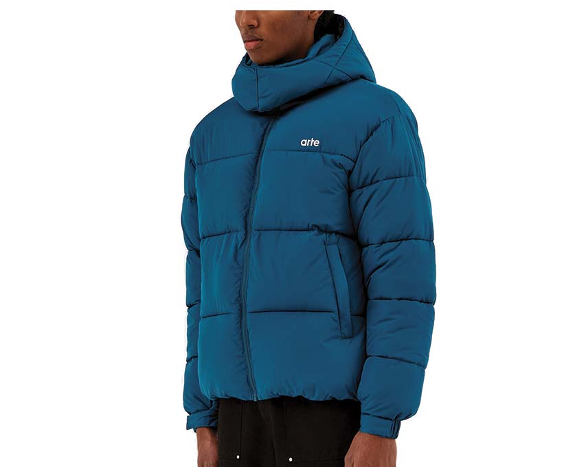 Arte Joey Puffer Jacket Petrol Blue AW23-109J