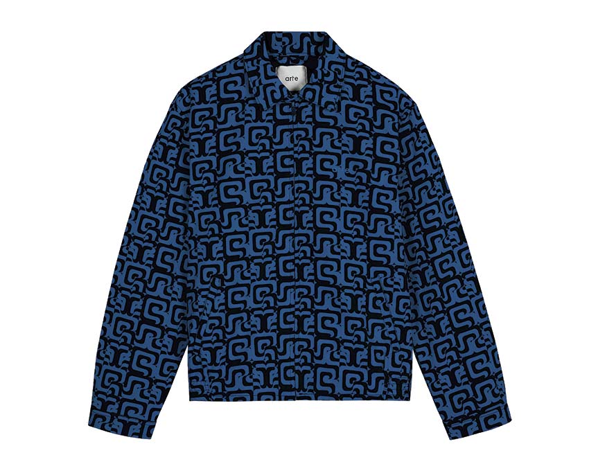 Arte Evisu logo-embroidered bomber jacket Logo Grün Navy / Blue AW23-072J