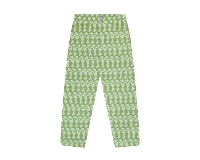 patterned creased trousers balenciaga spodnie Green SS24-069P