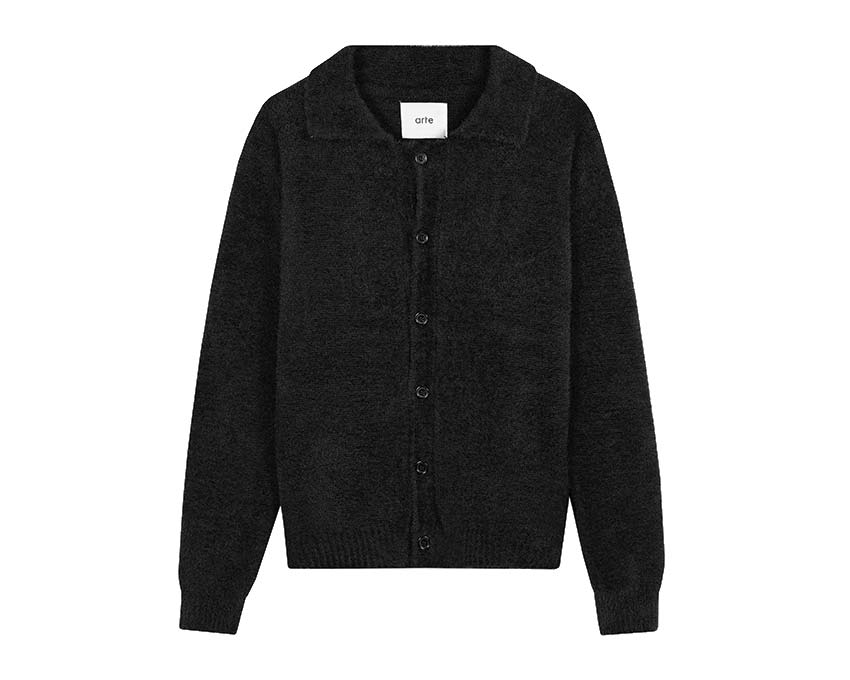 Arte Kyle Fluffy Cardigan Black AW23-134K