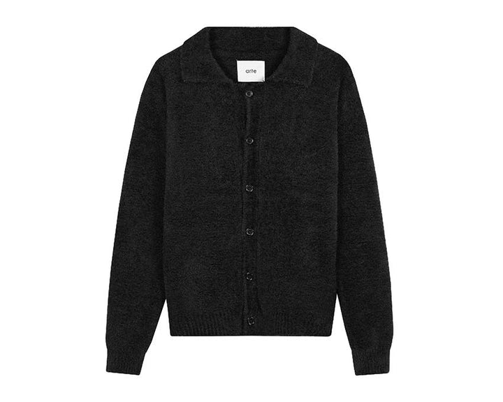 Arte Kyle Fluffy Cardigan Black AW23-134K