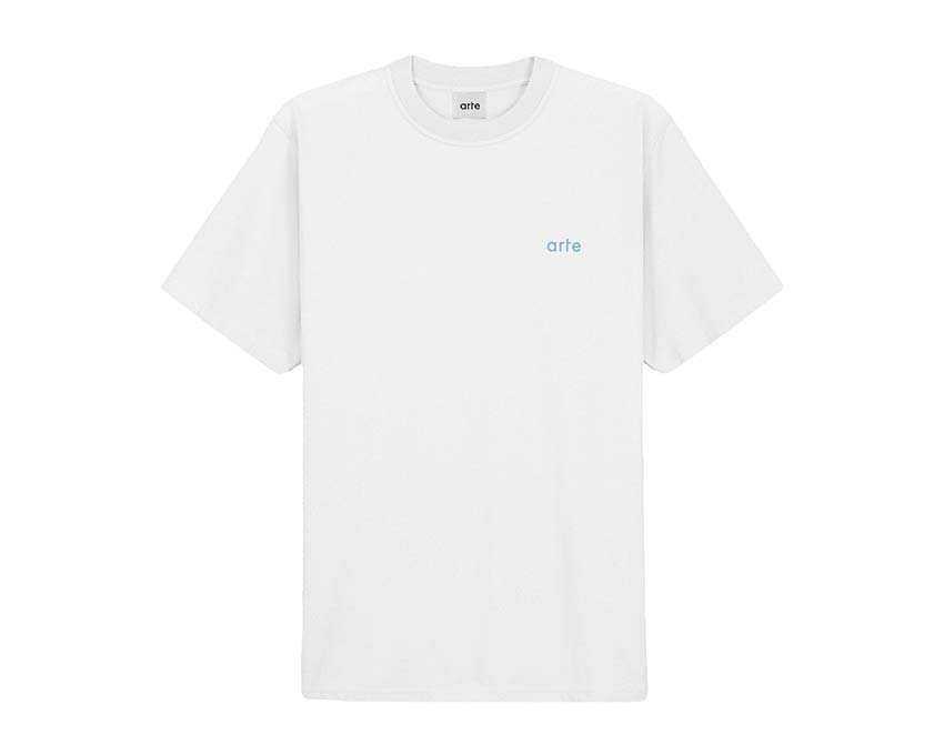 Arte Bauchfreies T-Shirt aus reiner Baumwolle mit V-Ausschnitt White SS24-024T