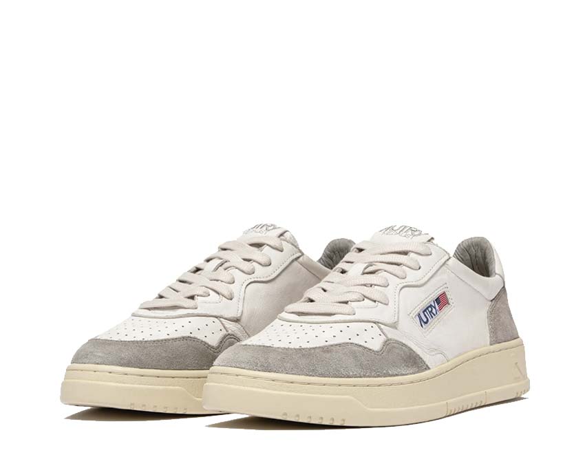 Autry Medalist Low Goat / Suede White - Grey AULMGS25