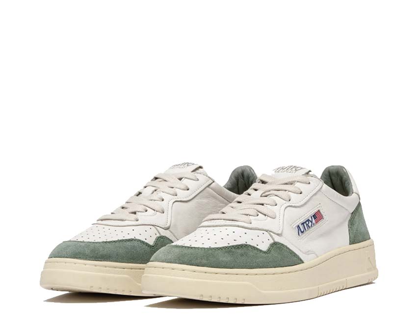 Autry Medalist Low Goat / Suede White -Military AULMGS29