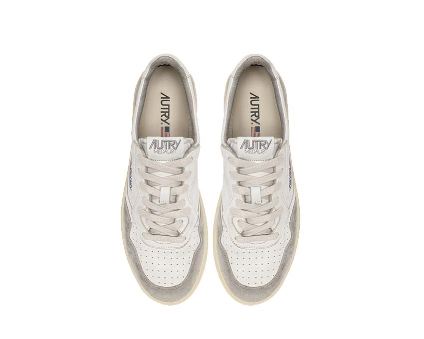 Autry Medalist Low Goat / Suede White - Grey AULMGS25