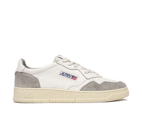 Autry Medalist Low Goat / Suede White - Grey AULMGS25