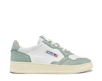 Autry Medalist Low Goat White Military — sneakers donna pelle capra bianca militare premium