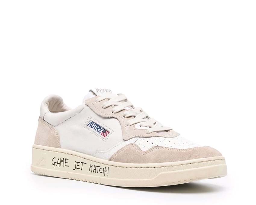 Autry Medalist Low Write / Crack White / White AULMWC06