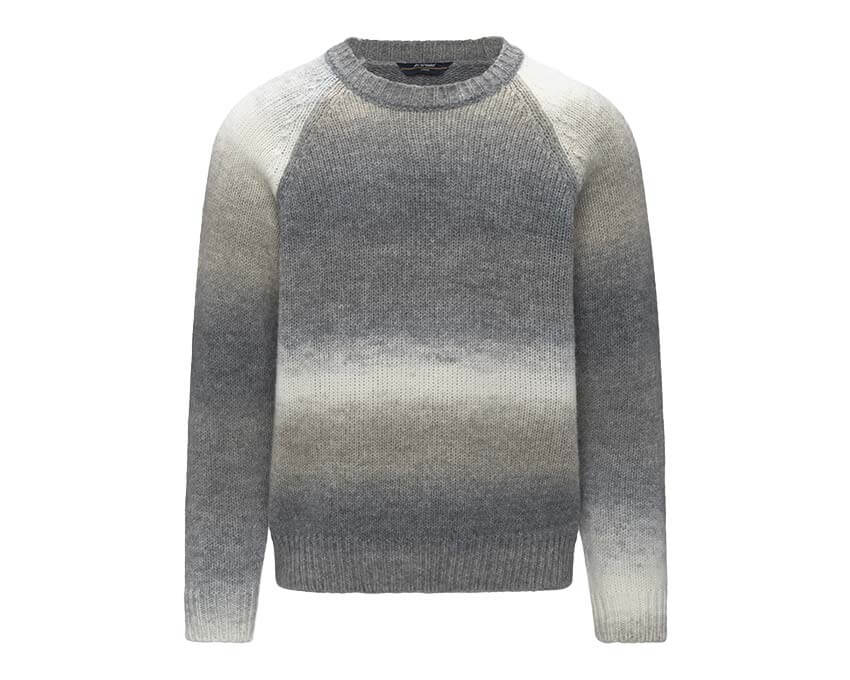 K-Way Valter Shaded Yarn Pullover "Grey Beige Degrade"