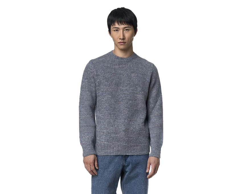 K-Way Chad Buttoned Yarn Pullover "Azure Blizzard Combo"