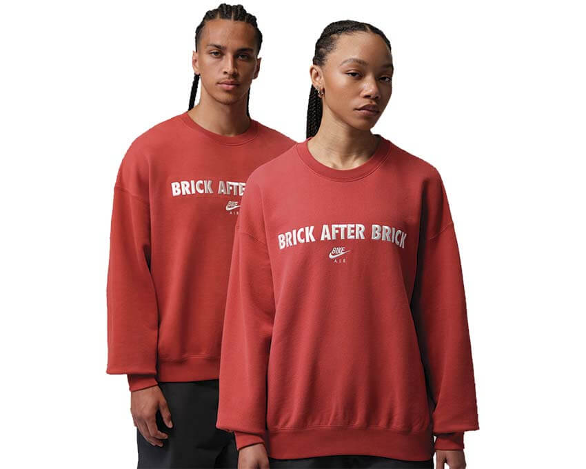 Jordan BIKE AIR x Nigel Sylvester Fleece Sweatshirt Cinnabar — Streetwear Herren Baumwolle BMX