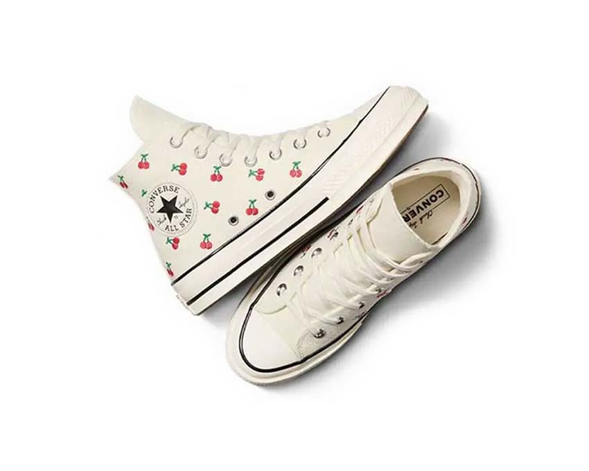Converse Chuck 70 Hi Egret / Black - Red A08863C