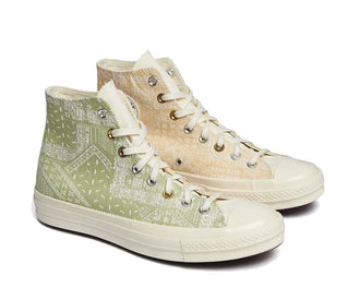 Converse Chuck 70 Hi Egret Vitality Green side view — two-tone pastel canvas