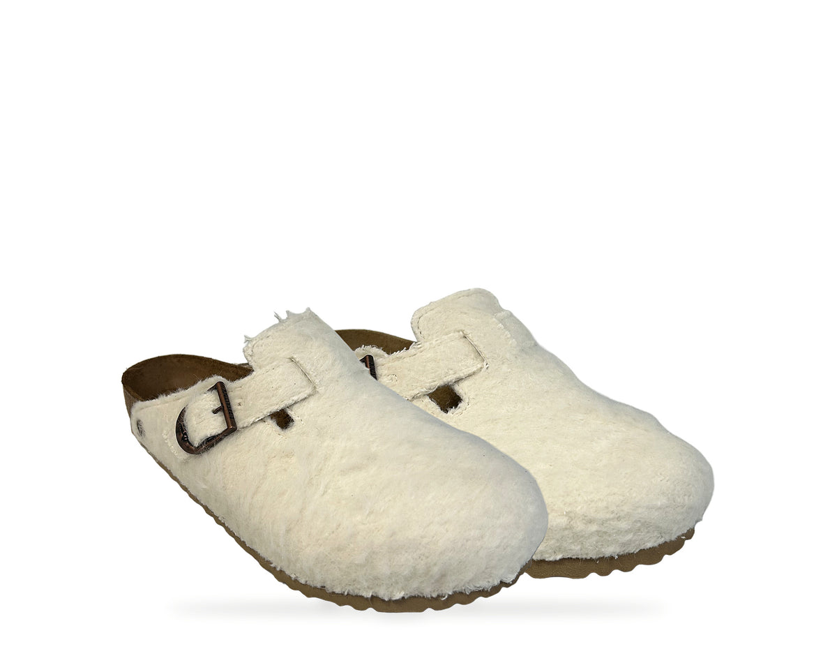 Birkenstock 1774 Boston Wool Moon Buckle Tex Off White "Off White"
