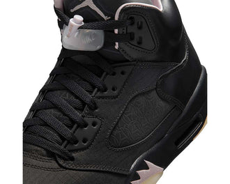 Air Jordan 5 Retro x PSG Off Noir — Detail Schaft Leder Textil PSG