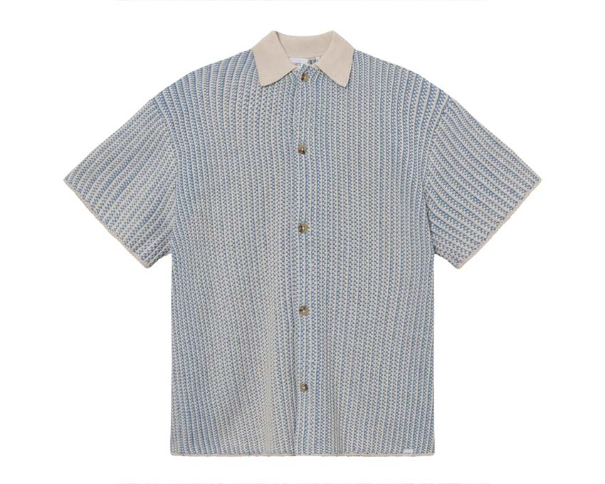 Les Deux paisley print long sleeve pajama shirt Washed Denim LDM310127