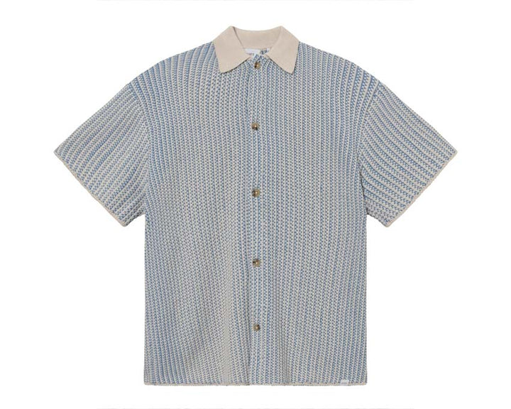 Les Deux paisley print long sleeve pajama shirt Washed Denim LDM310127