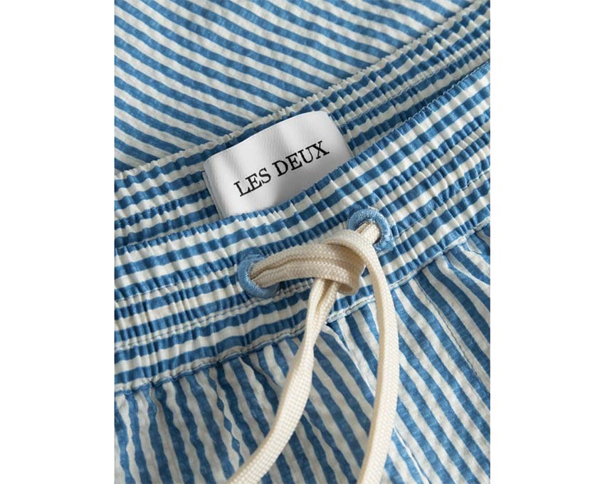 Les Deux Essentiel BabybirdressB1DL Ward Dress White Shirt z abstrakcyjnym wydrukiem Washed Denim