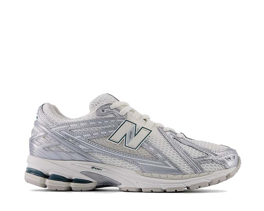 the great white by new balance and shoe palace is a homage to the predator of the ocean Silver Metallic / Sea Salt - New Spruce M1906REE