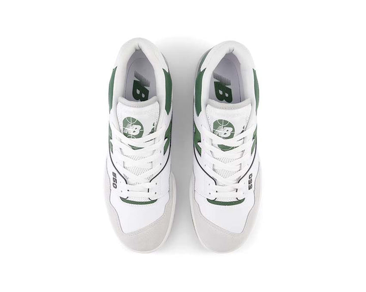 New balance кроссовки кожаные 36-41р White Green Gum BB550ESB