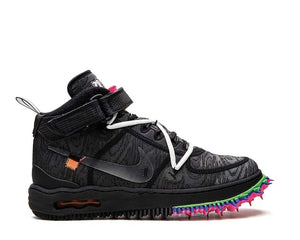 Nike Air Force 1 Mid SP Off-White Black vue de côté – collab Virgil Abloh DO6290-001