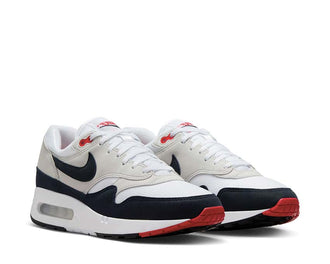 Nike Air Max 1 '86 OG White Obsidian vue latérale — cuir pleine fleur premium